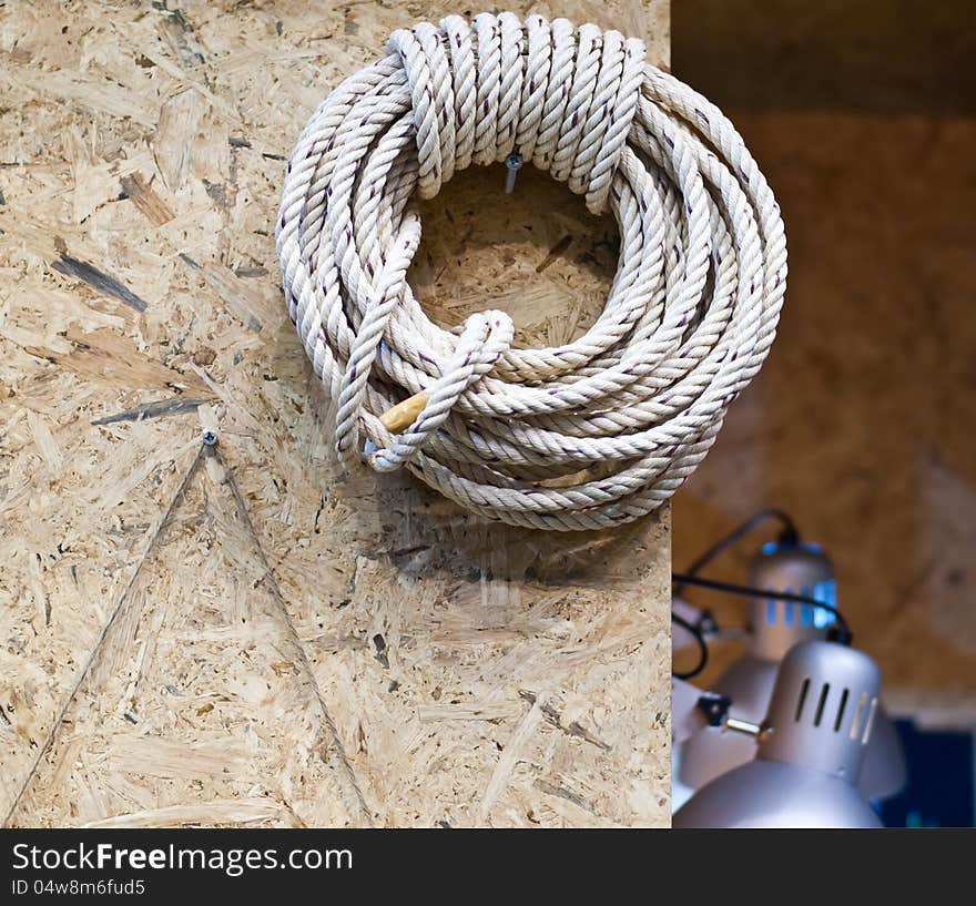 Rope hanging on the upper