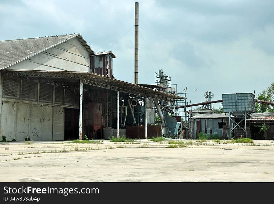 Abandoned rural rice mill in Thailand