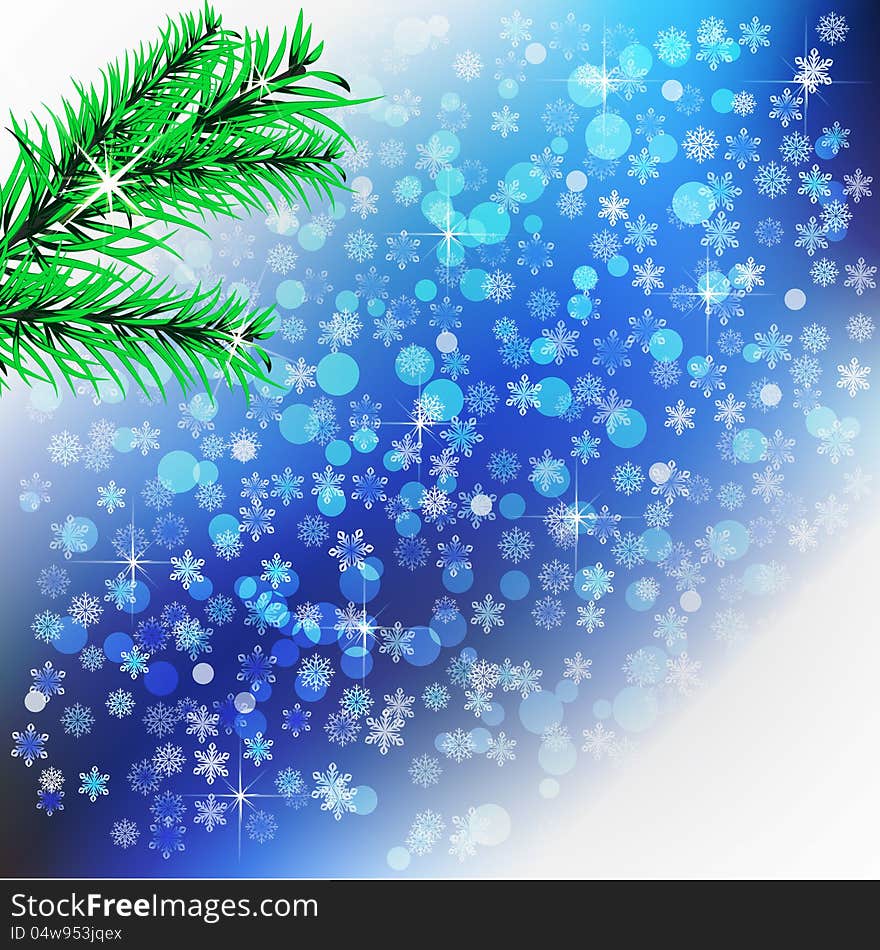 Abstract  Snowflakes Background.