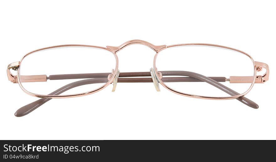 Eyeglasses photographed on a white background