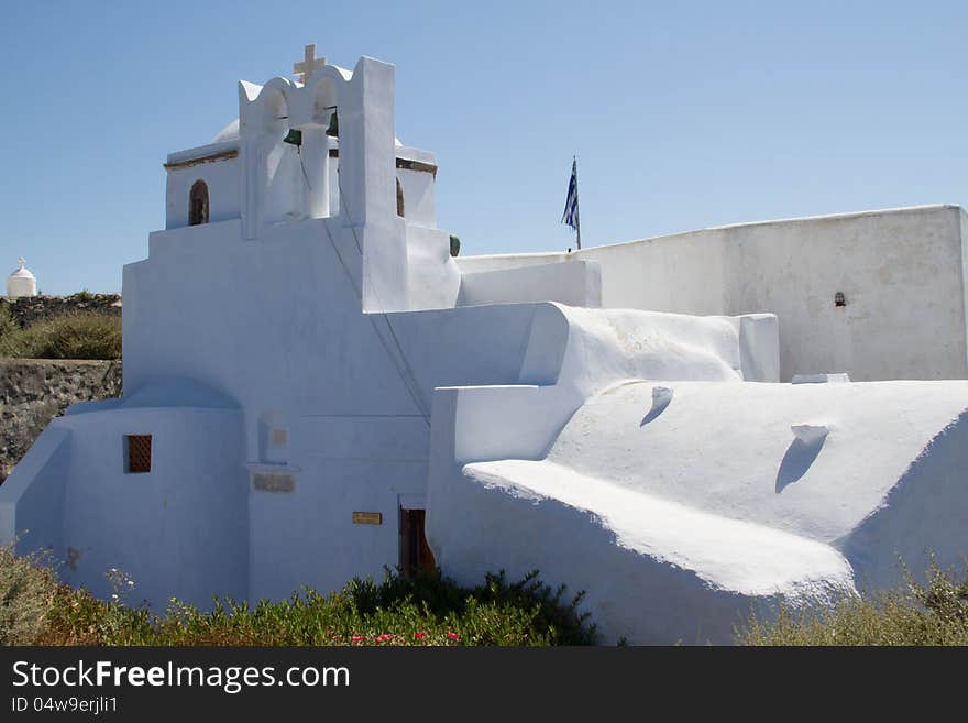 White Church on the Greek island of Santorini