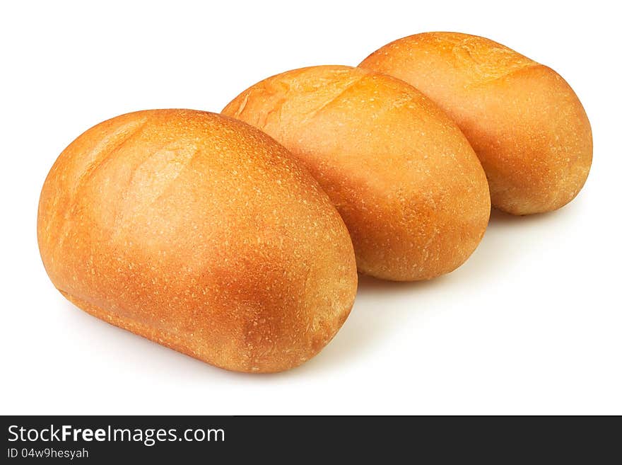 Buns row on white background