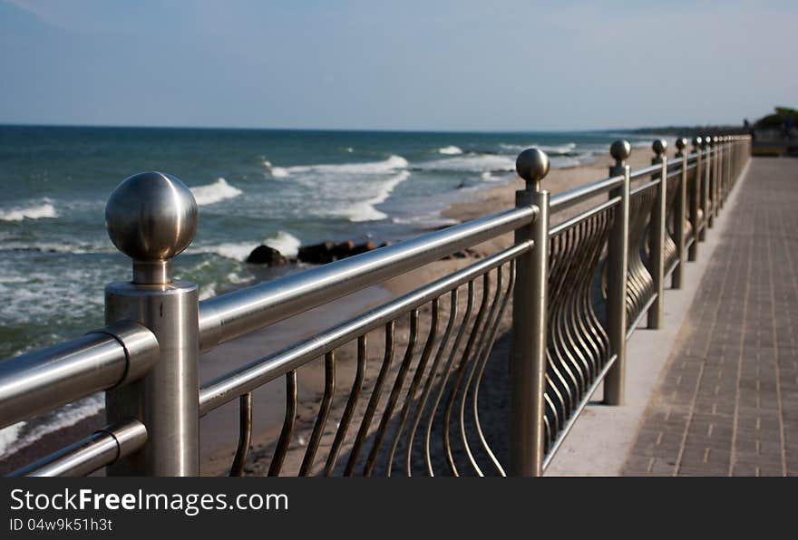 Fragment of city seafront on sunny summer day. Fragment of city seafront on sunny summer day