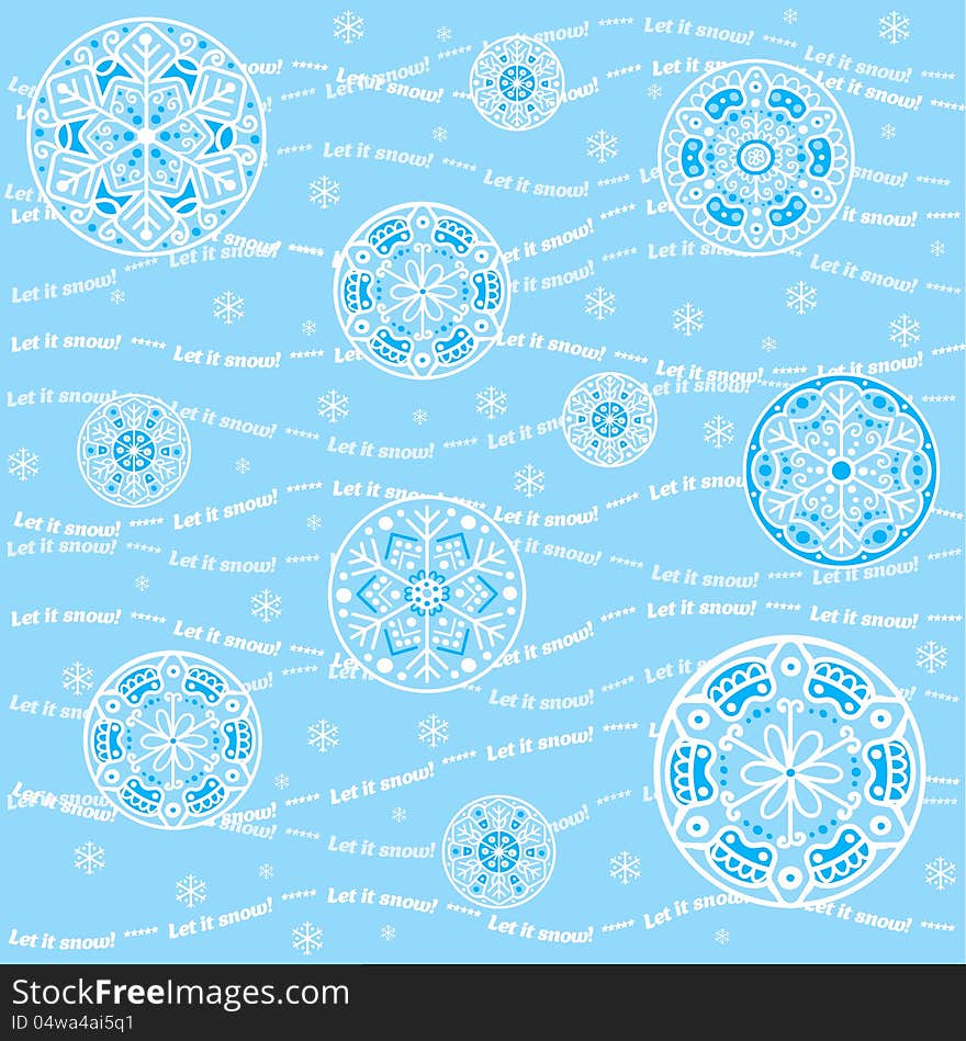 Seamless snowflakes background - Let it snow