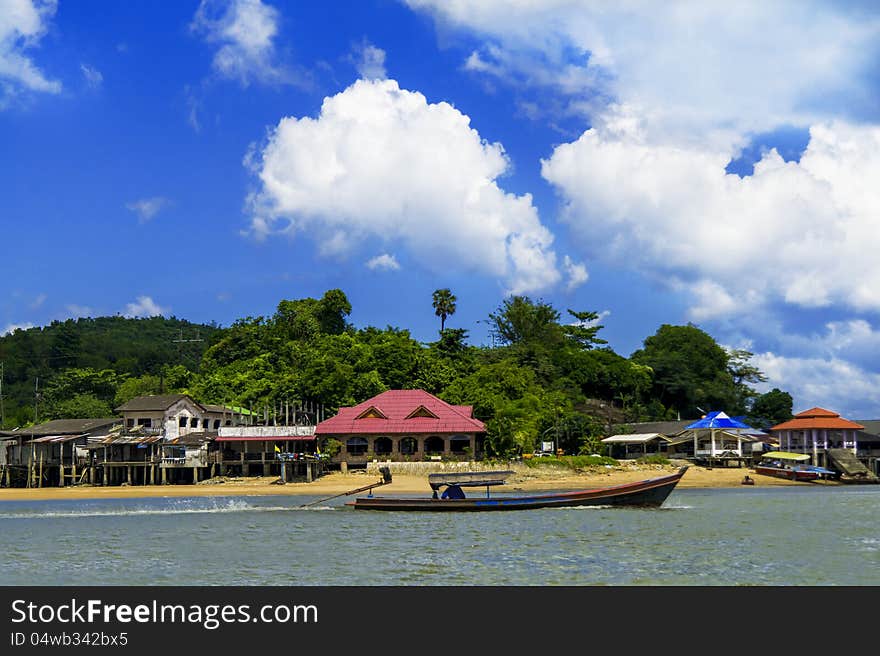 Pak Chan river. The river between Myanmar and Thailand.