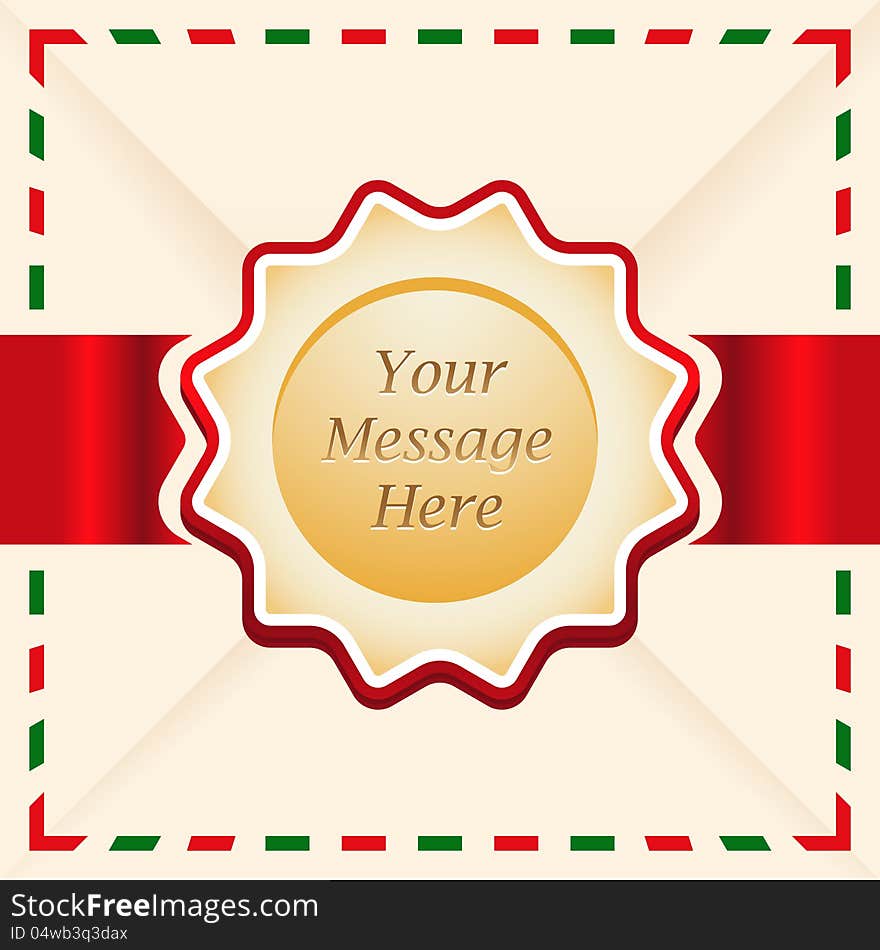 Christmas or greeting card with ribbon and text space in vector. Christmas or greeting card with ribbon and text space in vector.