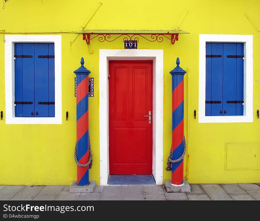 Colorful house in Venice, Italy