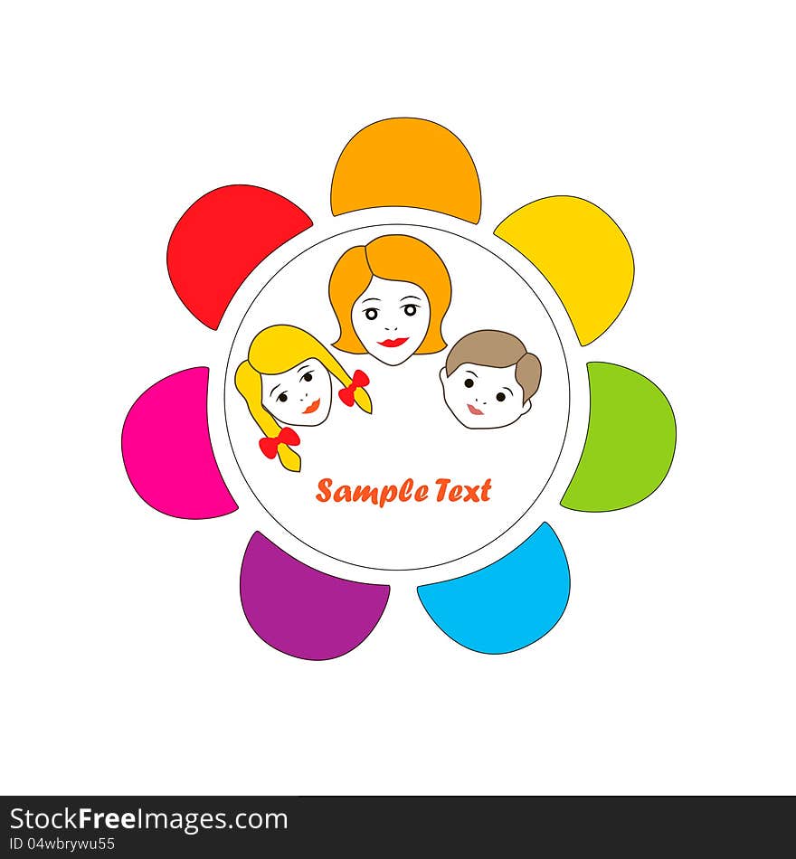 Vector illustration of colored large family icon. Vector illustration of colored large family icon