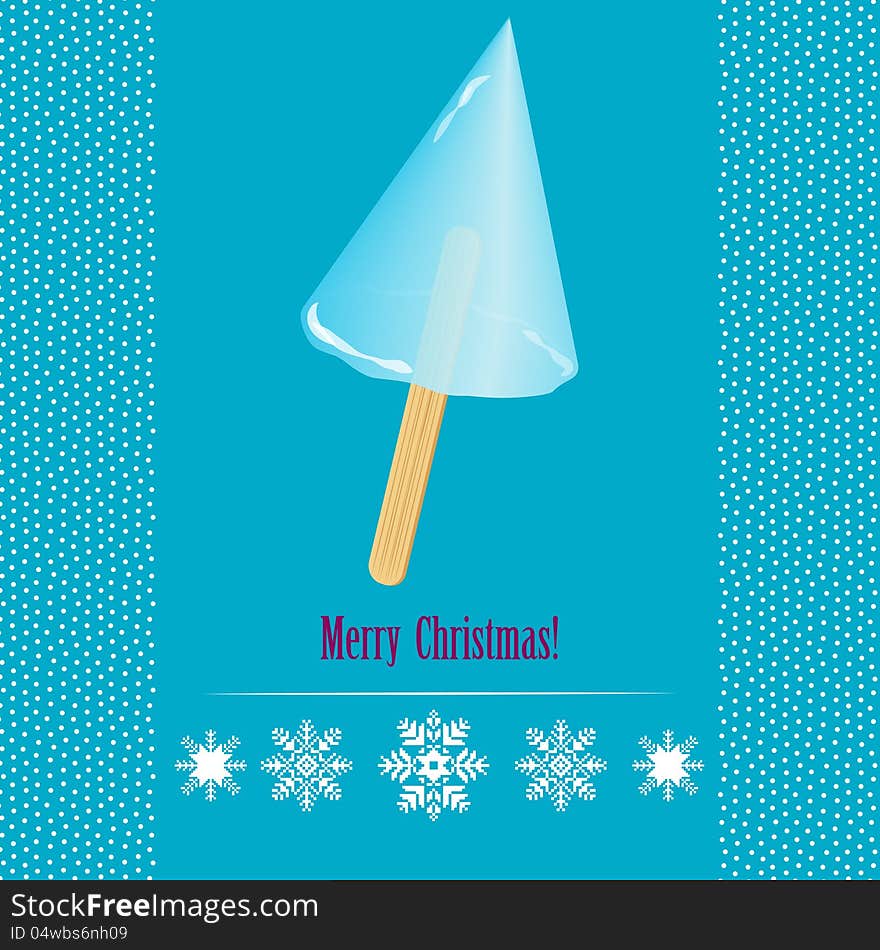 Vector illustration of a card with ice cream