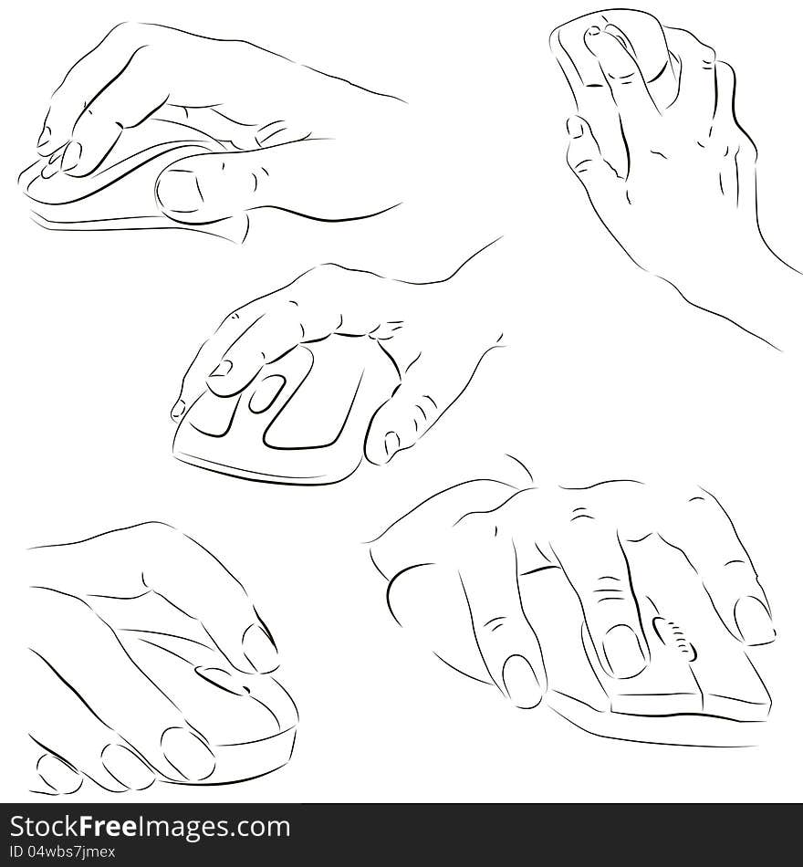 Hands with a computer mouse