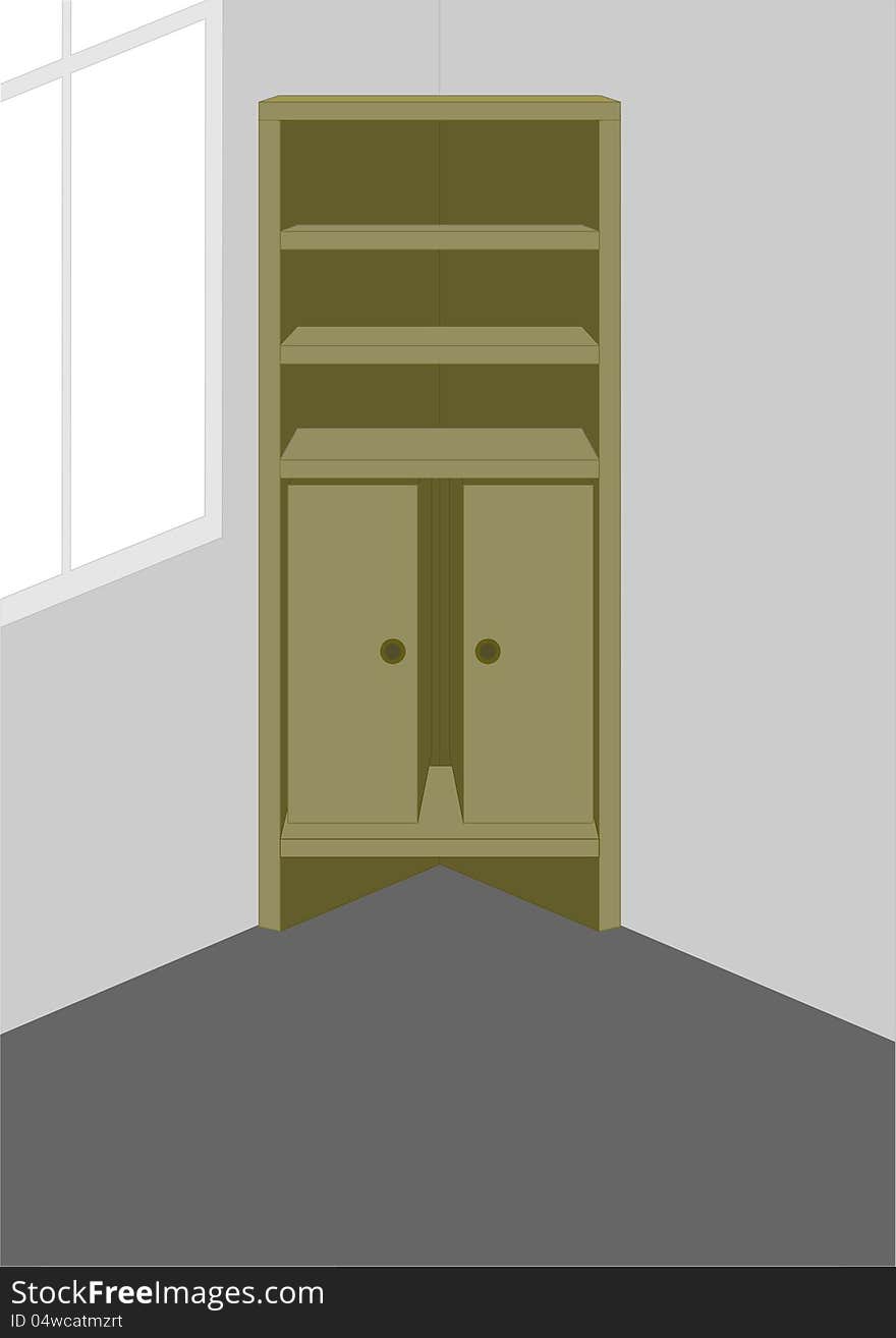 Corner cabinet.