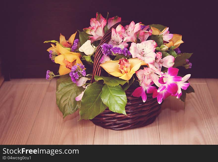 Wedding basket of flowers