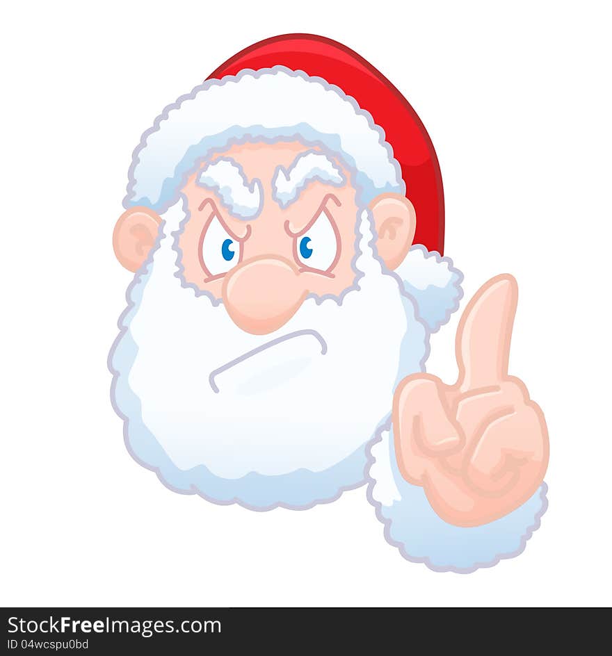 Santa Claus isolated that says no with his hand. Santa Claus isolated that says no with his hand