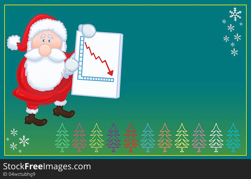 Santa Claus With Negative Christmas Card  Chart