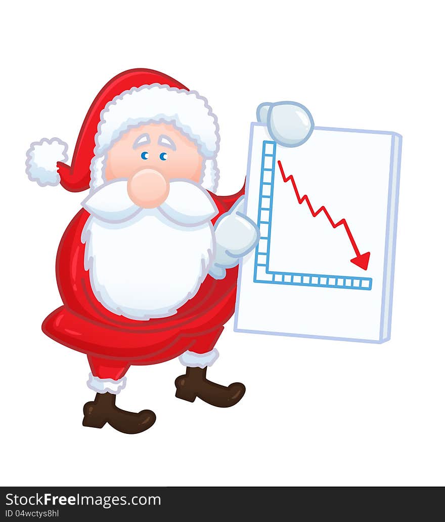 Isolated Santa Claus With Negative Chart