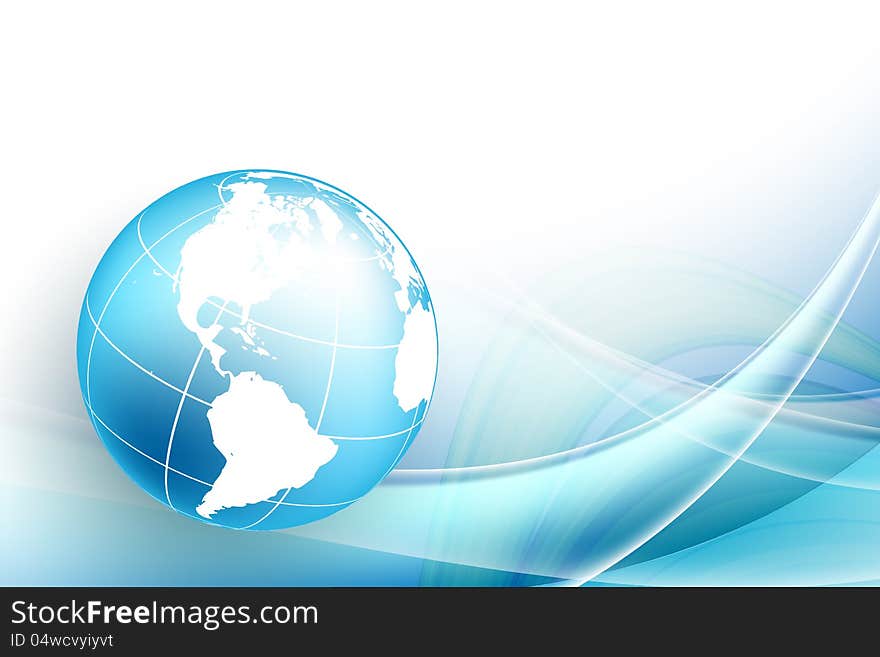 Blue Vector Background With Globe