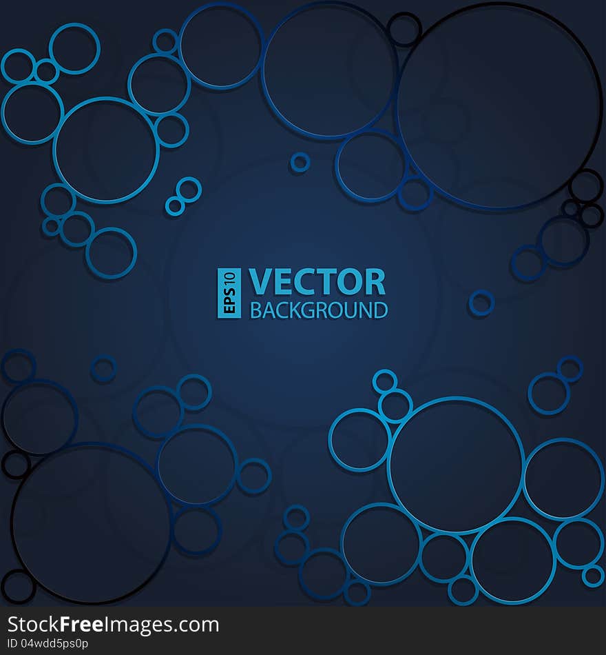 Abstract background with dark shining circles and bubbles. Abstract background with dark shining circles and bubbles