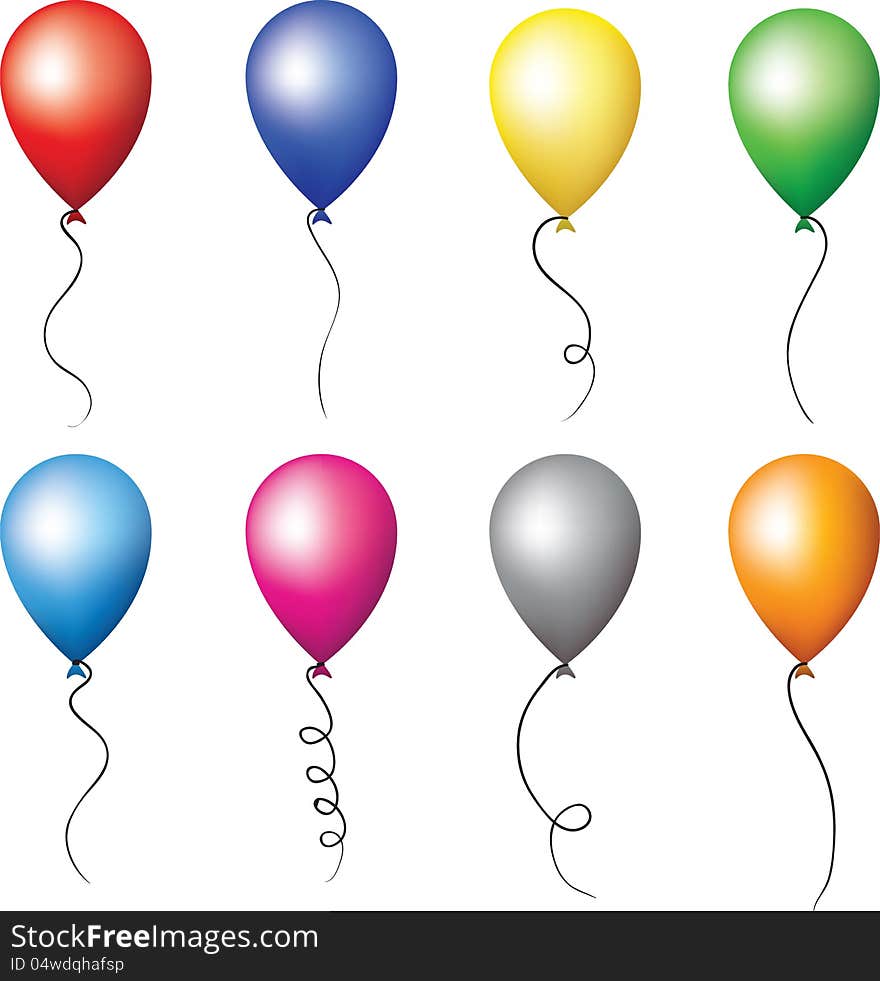 Colourful balloons set