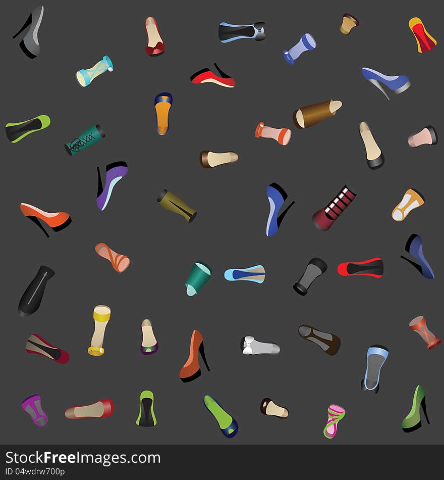 Vector seamless background with shoes