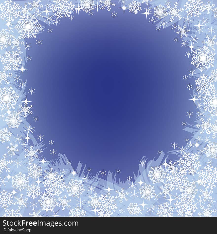 Christmas frozen background with snowflakes. Vector illustration eps 10