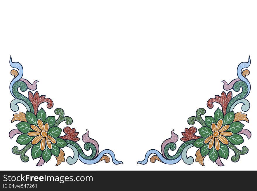 Chinese vintage pattern isolate background