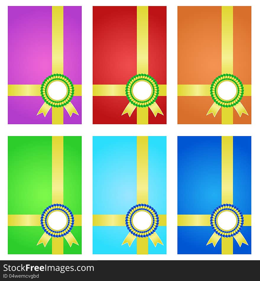 Award ribbons with banner.