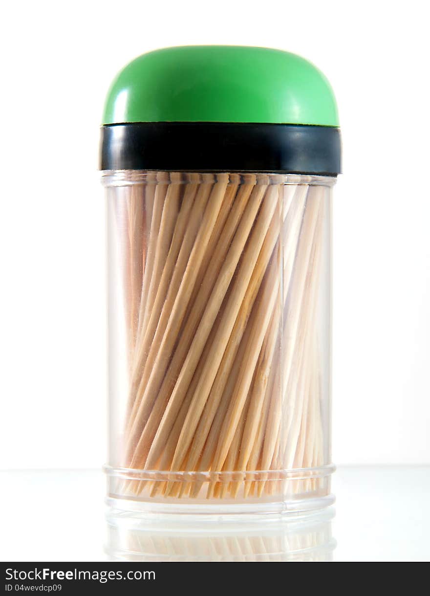 Container for basic dental care toothpicks. Container for basic dental care toothpicks