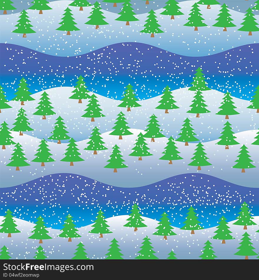 Background, seamless pattern, spruce forest