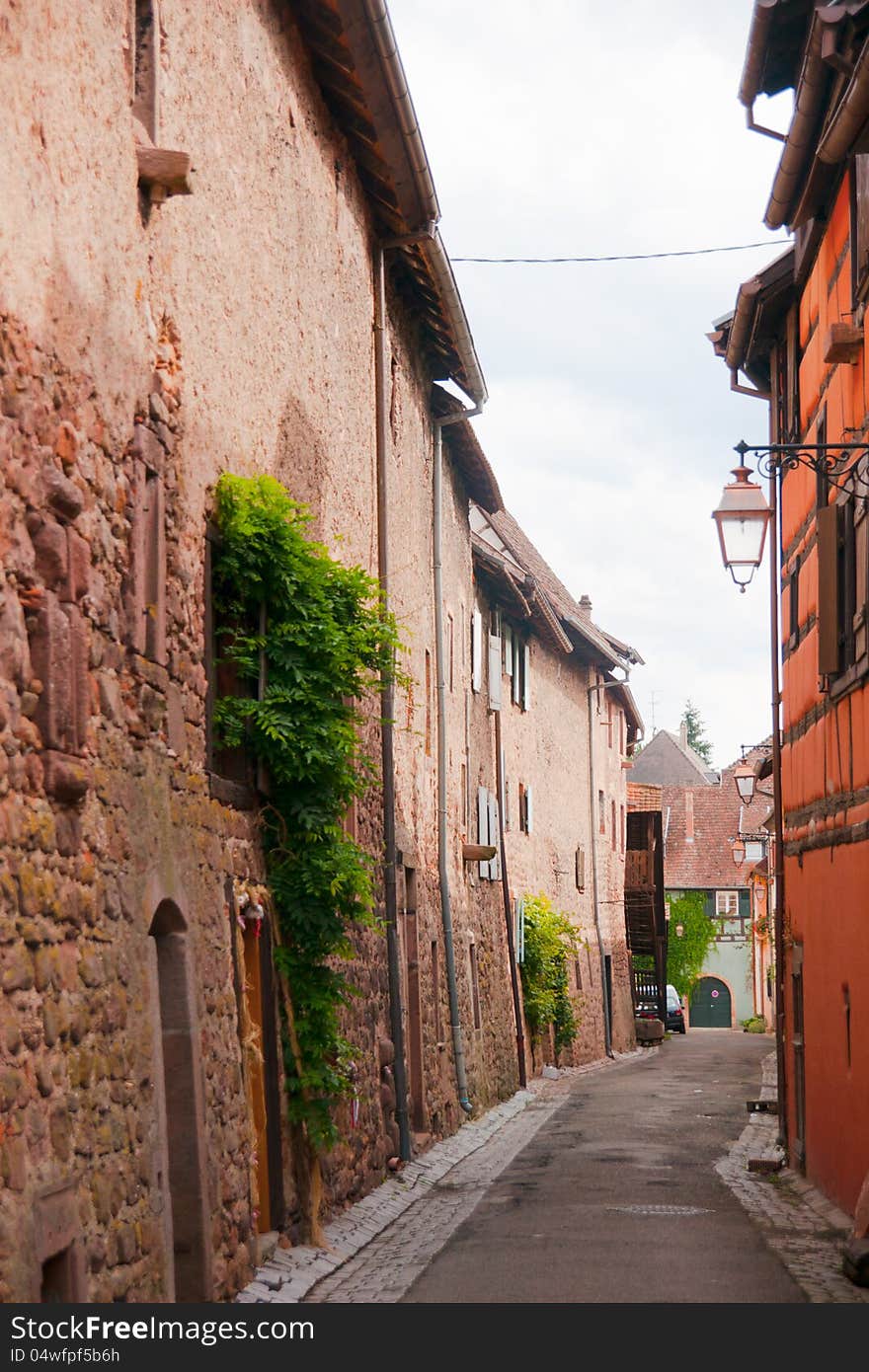 Old streets in Riquewihr town