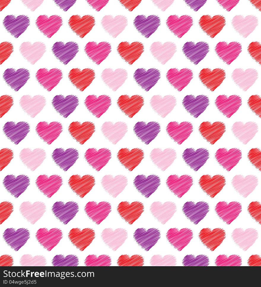 Seamless pattern of colorful hearts. Seamless pattern of colorful hearts