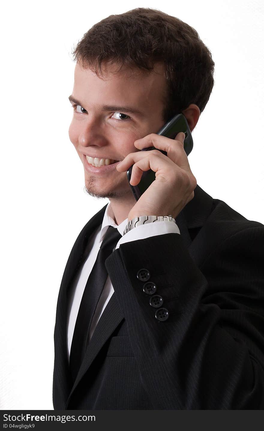 Handsome business man with phone