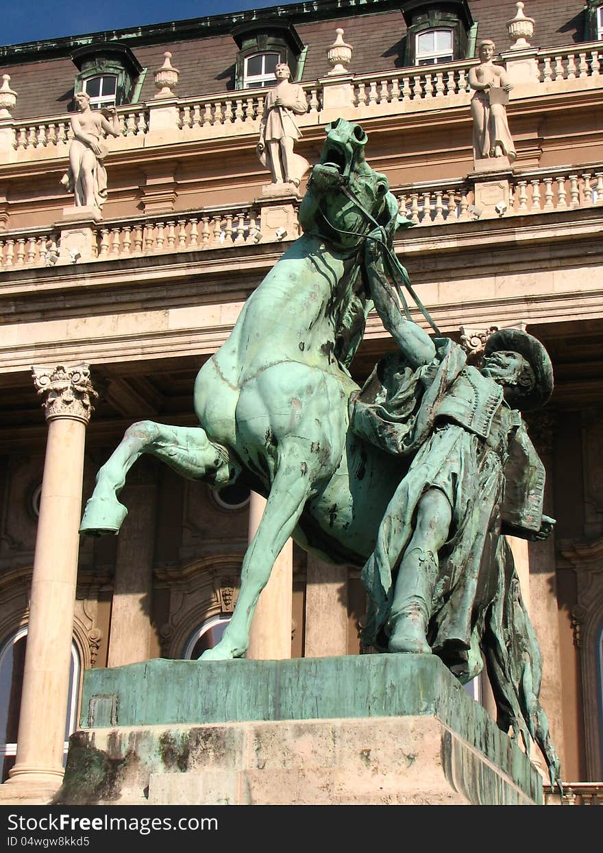 Statue of Ferenc Rakoczi the Second at Buda Castle, Hungary