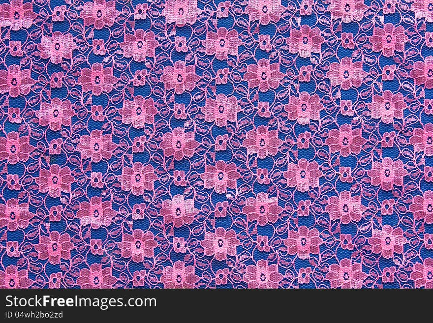 Pink Floral Woven Fabric Thailand.