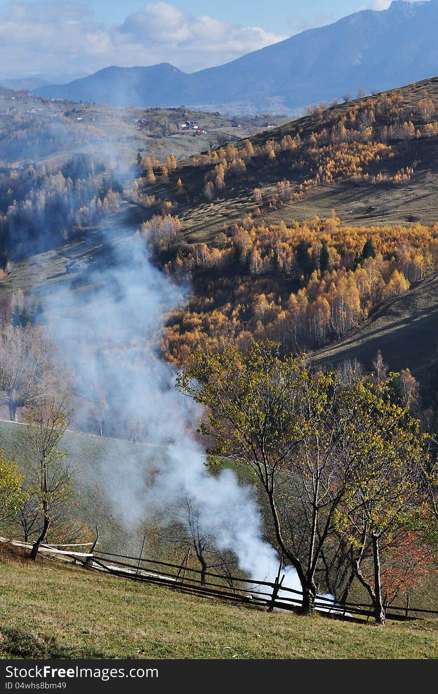 Landscape in Magura, Brasov, Romania.