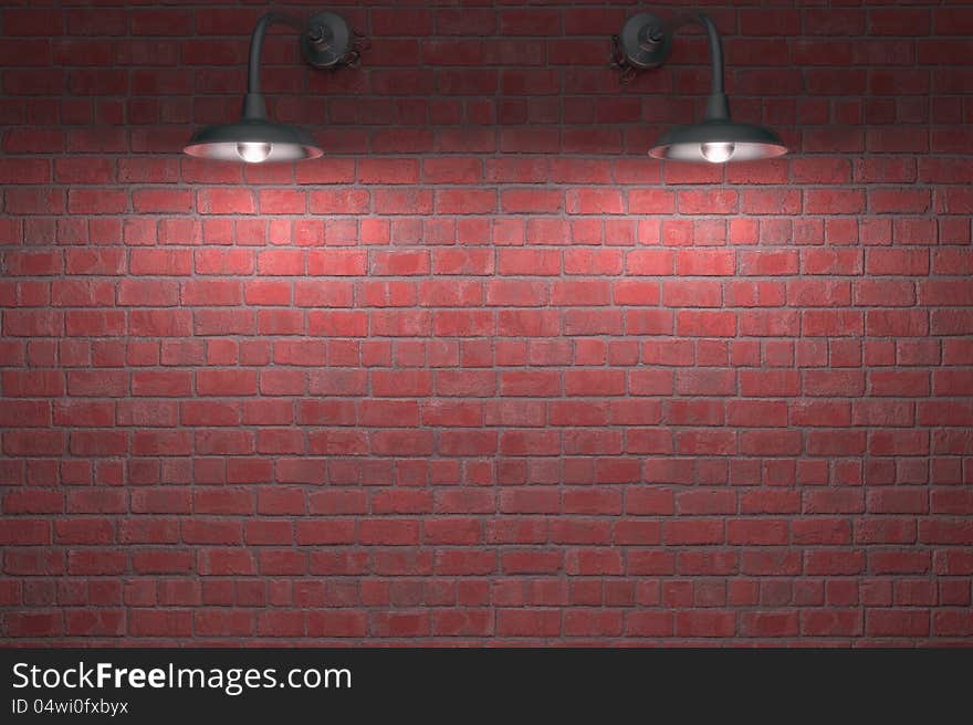 Lamps illuminating the wall overnight. Your text on the wall. Lamps illuminating the wall overnight. Your text on the wall.