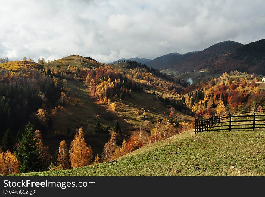 Landscape in Magura, Brasov, Romania.