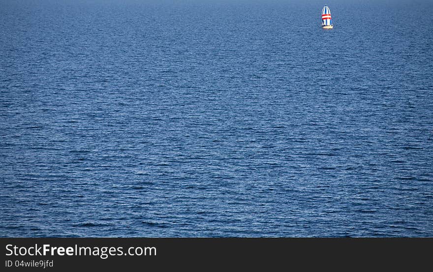 Lonely sailing boat