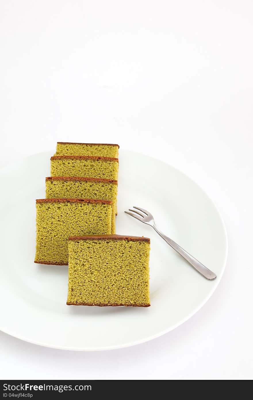 Sponge cake , Green tea