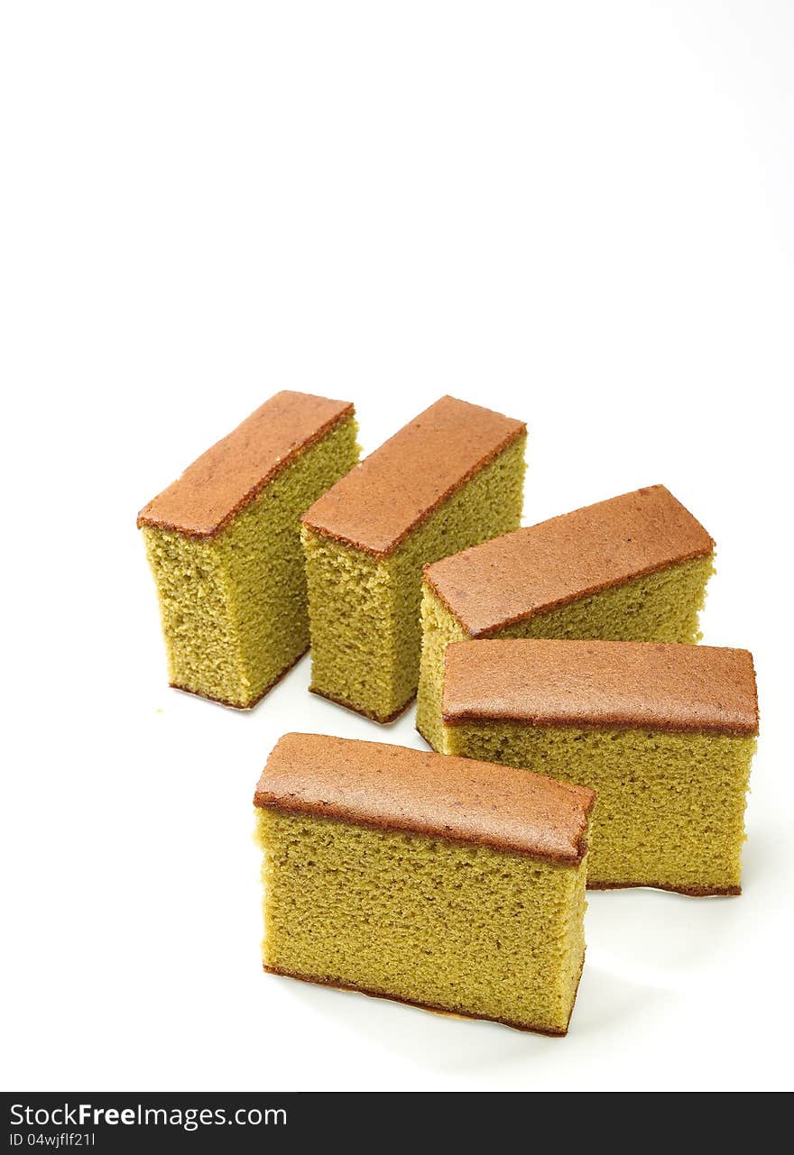 Sponge cake , Green tea