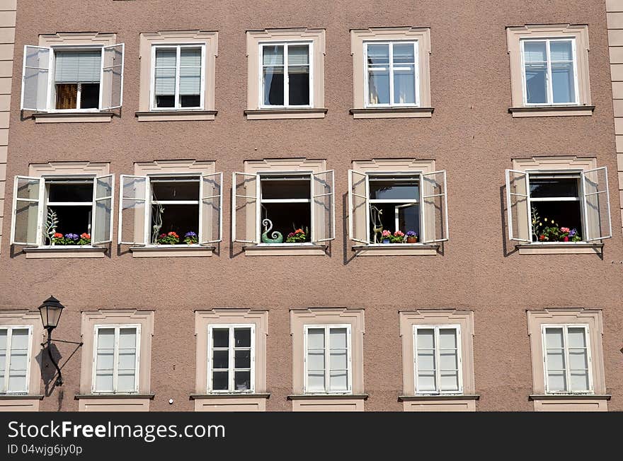 Beautifully decorated windows in Salzburg, Austria. Beautifully decorated windows in Salzburg, Austria