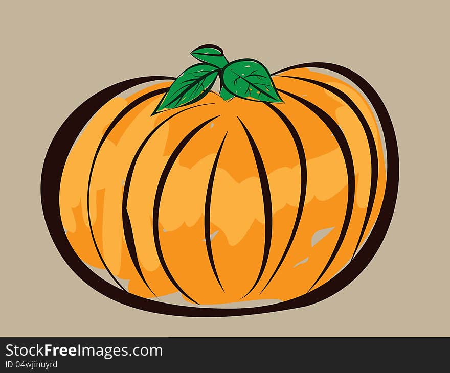 Illustration of pumpkin in abstract cartoon style. Illustration of pumpkin in abstract cartoon style.