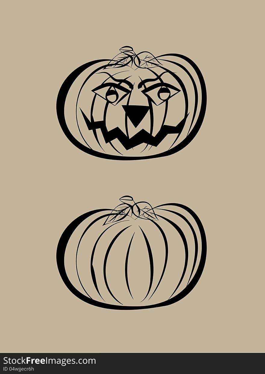 Illustration of pumpkin in abstract cartoon style. Illustration of pumpkin in abstract cartoon style.