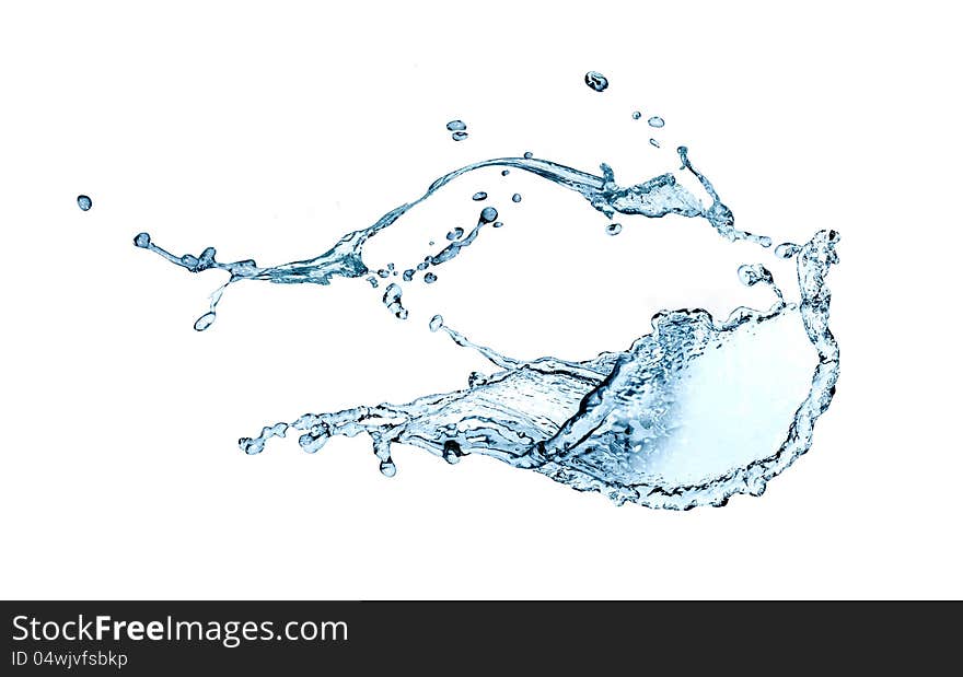 Abstract blue splashing water on white background. Abstract blue splashing water on white background