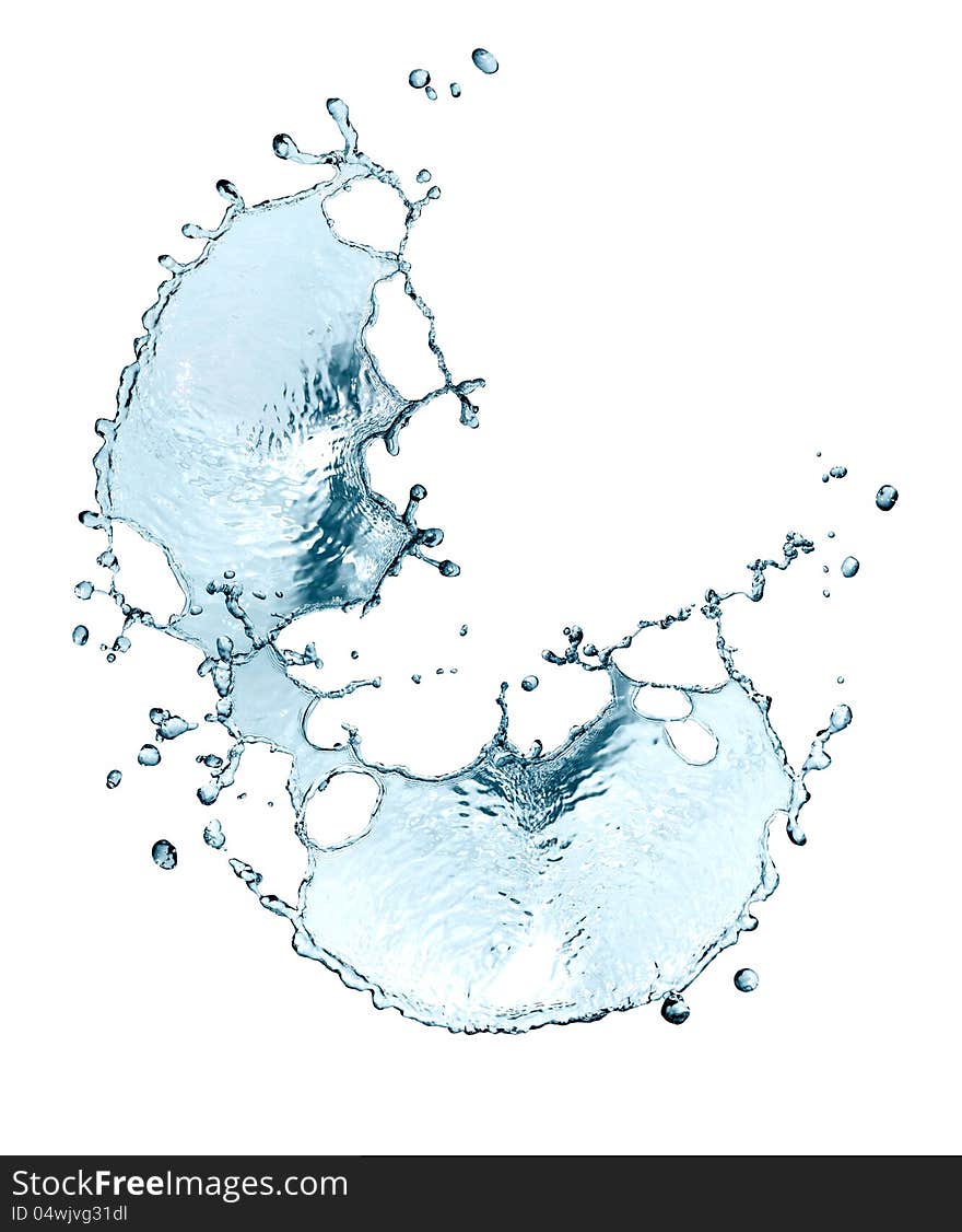 Abstract blue splashing water on white background. Abstract blue splashing water on white background