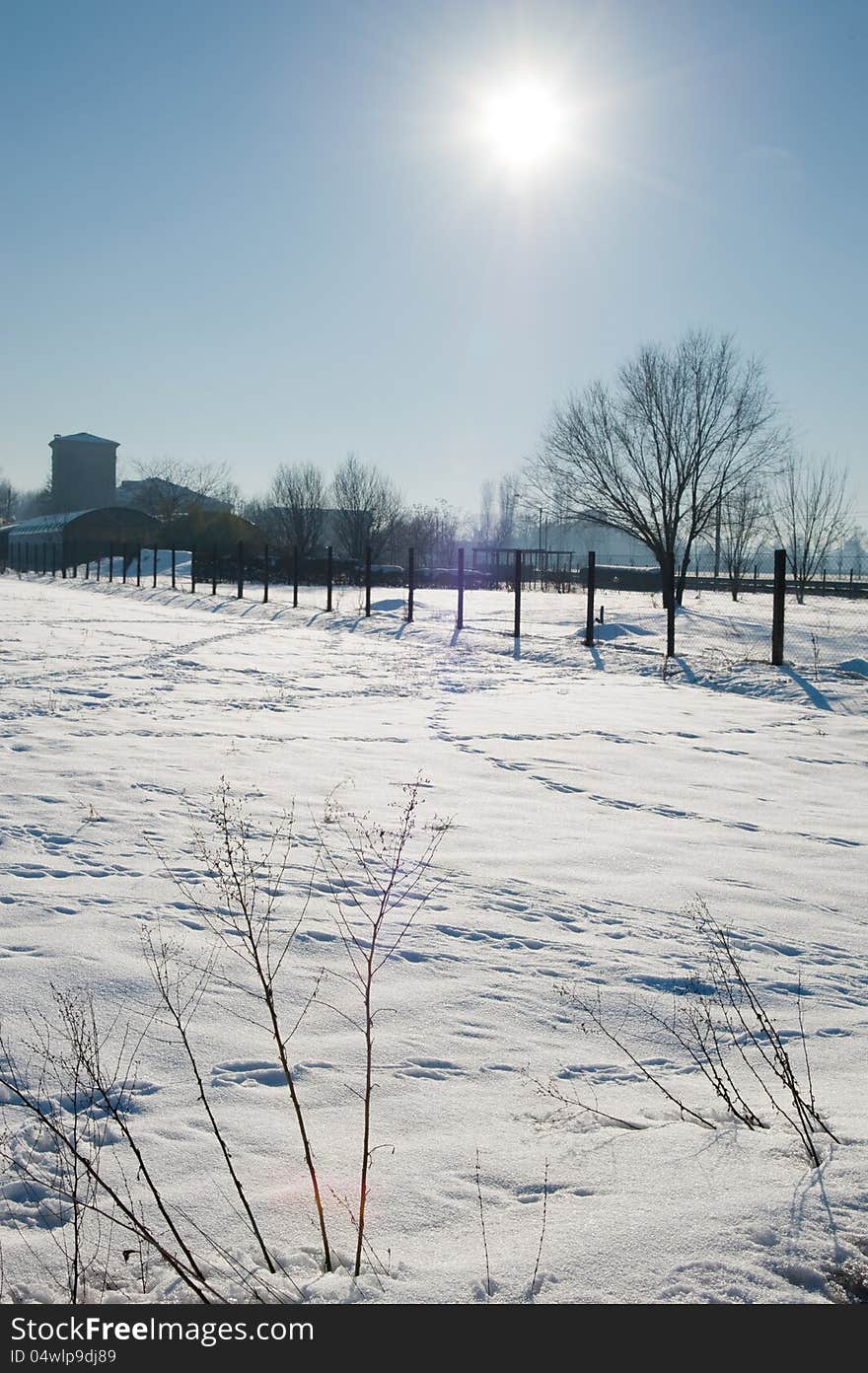 Winter landscape in the countryside near modena, italy. Winter landscape in the countryside near modena, italy