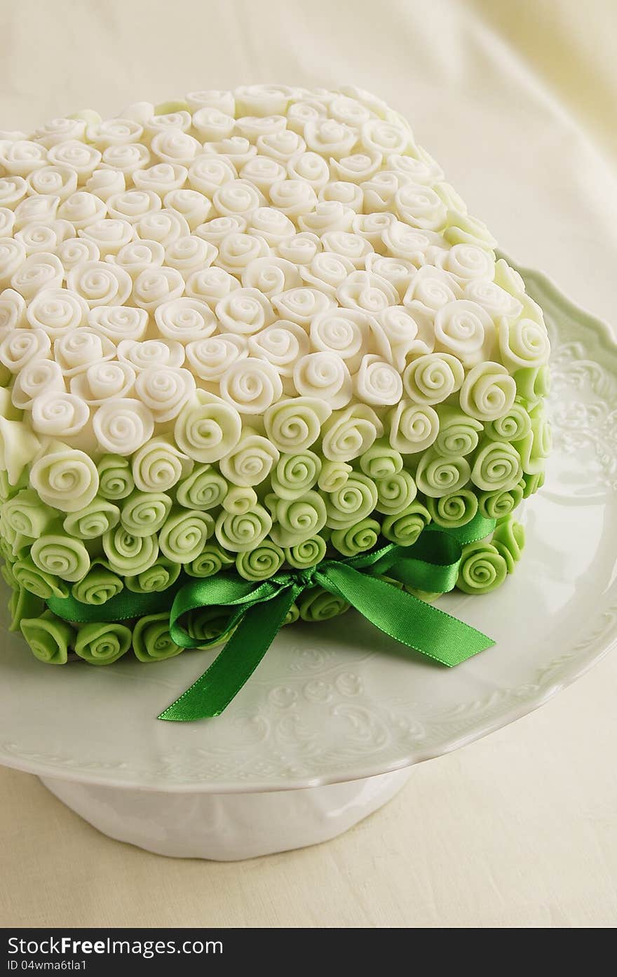 Small rose wedding cake