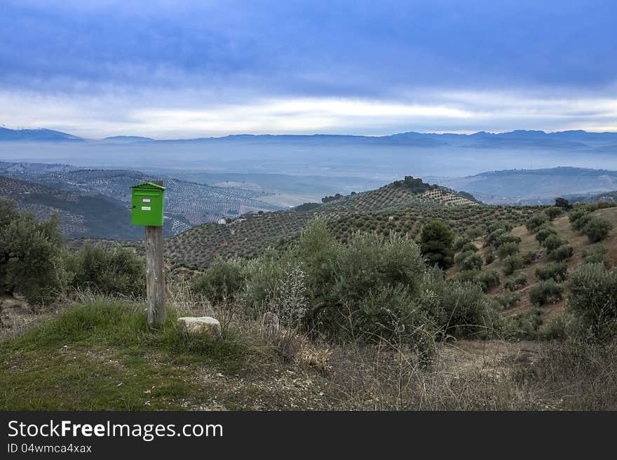 Mailbox in the Sierra Nevada, in Granada, Spain