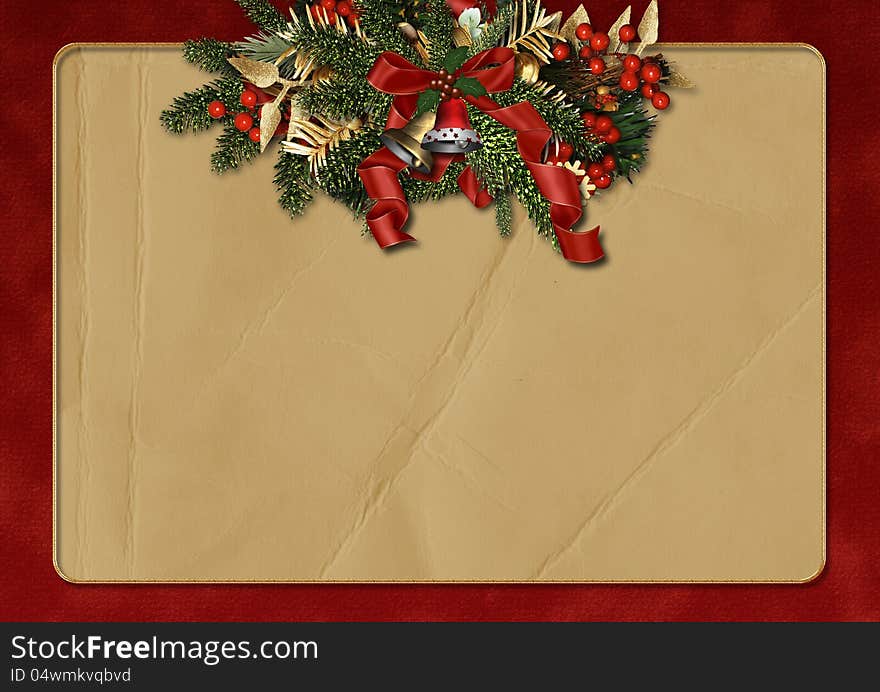 Vintage Christmas background with space for text or photo. Vintage Christmas background with space for text or photo