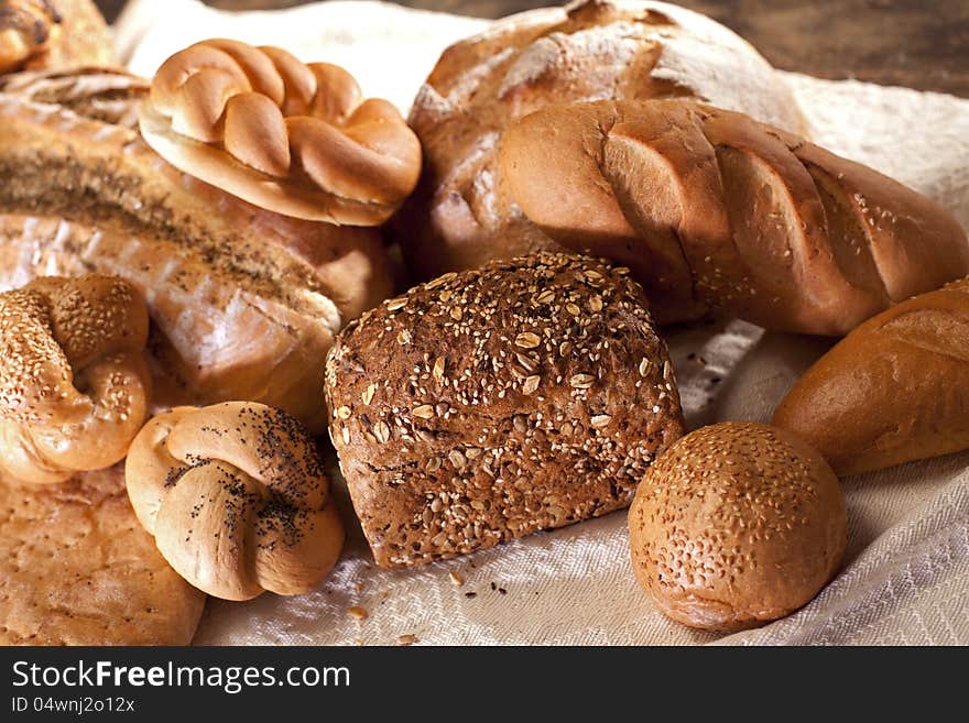 Seeds on bread and pastry products. Seeds on bread and pastry products