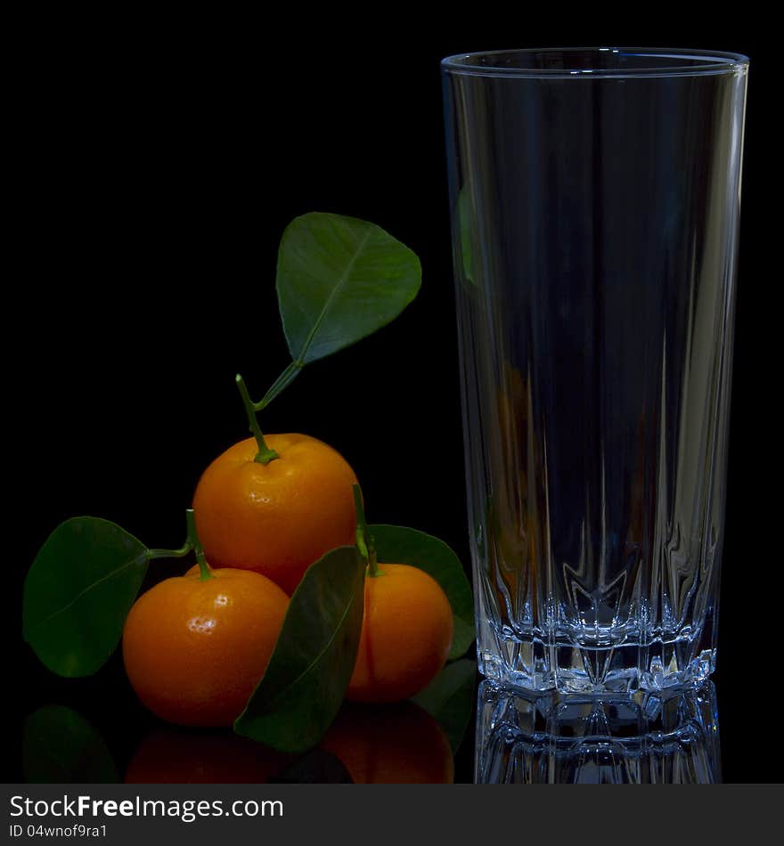 Glass and mandarins